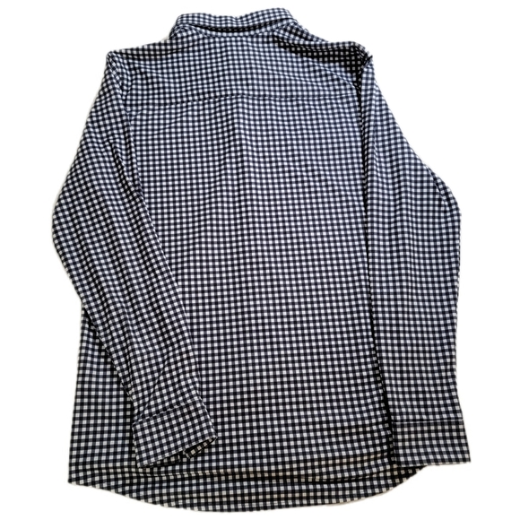 EAGLE GOLF Performance Long Sleeve Gingham Black And White Stretch Fit Size Med - Picture 7 of 9